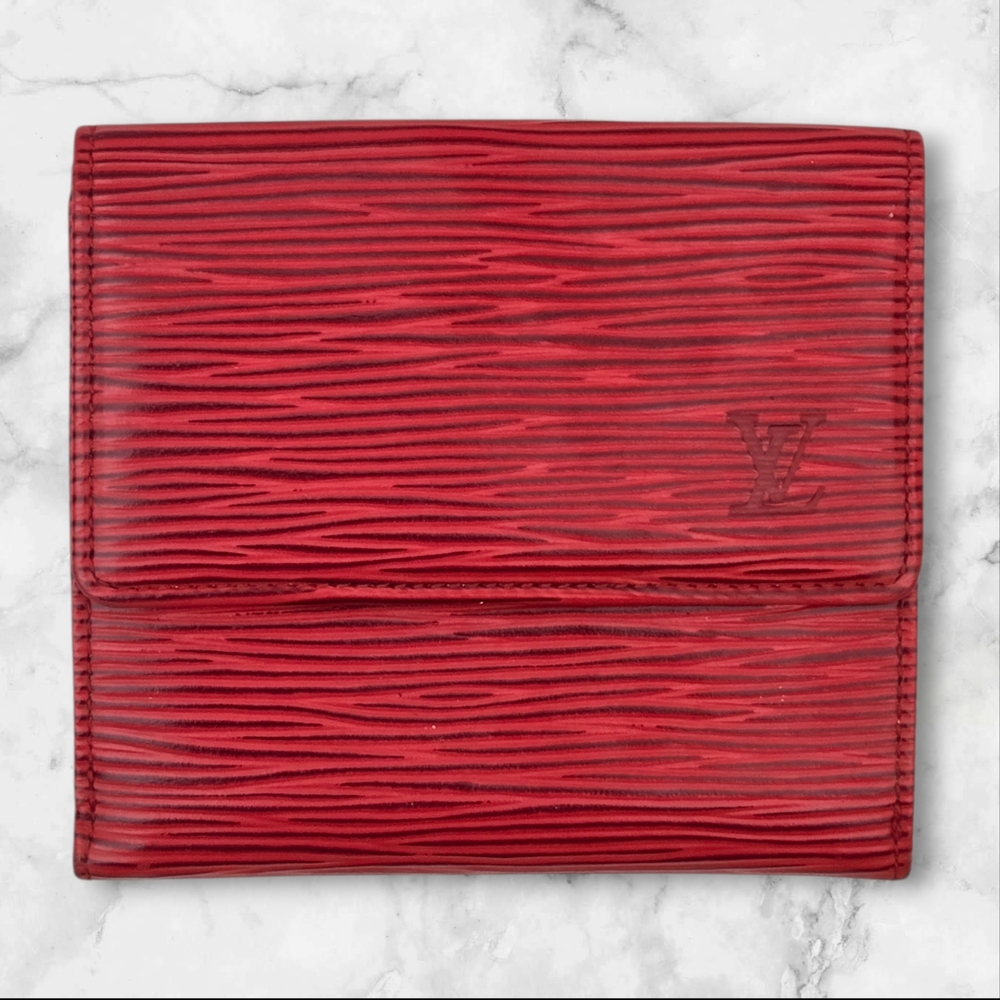 Louis Vuitton Epi Red Portefeuille Elise Trifold Wallet